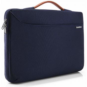 Dark Blue Tomtoc Briefcase Style Laptop Sleeve for 15” MacBook Pro Touch Bar and 14 ThinkPads