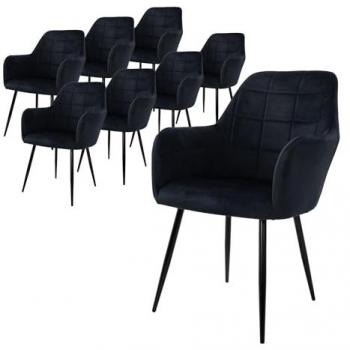 Chaises de salle à manger en velours noir