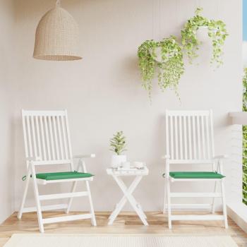 Coussins de chaise de jardin vert 40x40x3 cm tissu oxford