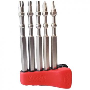 Coffret 5 Embouts Impact Ball 90 mm, Empreintes Torx & PZ Long + Magnétiseur – VESSEL