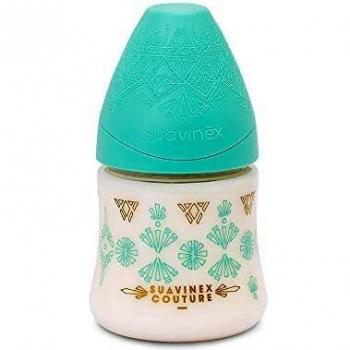 Suavinex Couture-Style Babyflasche – 0‑Monat‑Begleiter, 150 ml, Hellgrün