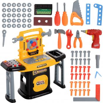 AIYAPLAY 102-Piece Kids Tool Bench Set with Electric Drill and Storage for Ages 3-6