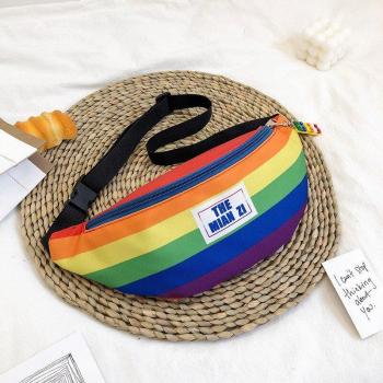 Damen Fanny Pack aus Nylon mit Regenbogenmuster