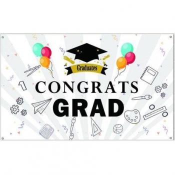 Graduation Party Backdrop Caps and Gowns