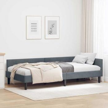 Cama Esquinera 90x190 cm Gris Oscuro