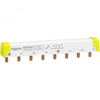 Acti 9 iC60 – peigne à dents 4P, 100 A, 8 modules 18 mm (Schneider A9XPH408)