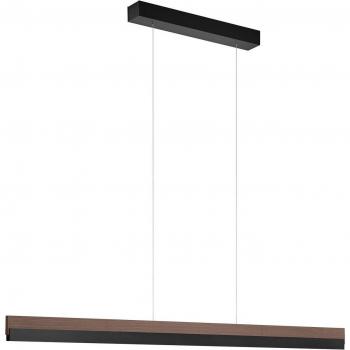 Lampada a sospensione Keijo, 123 cm, nero e noce