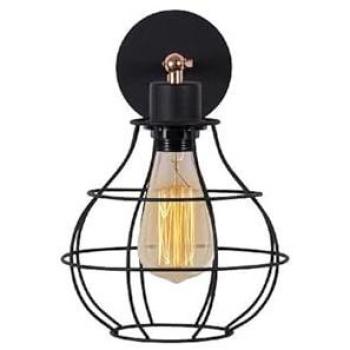 EPIKASA Caserta Plafonnier Murale 1 Lueur Métallique Noir