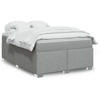 VidaXL Boxspringbett mit Matratze Hellgrau