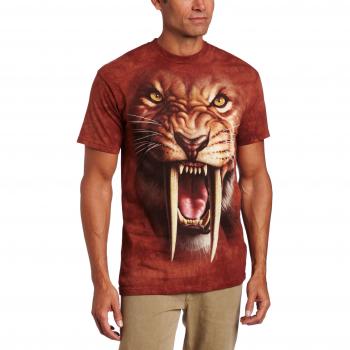 5XL Herren T-Shirt mit braunem Sabertiger Muster