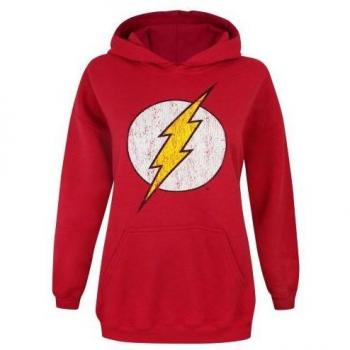 Felpa donna con cappuccio Flash logo consumato