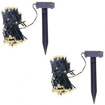 VidaXL LED luci solari 2 pz bianco caldo