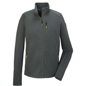 Killtec Strickjacke „KOS 92 MN FLX JCKT“ mit Kinnschutz und verschließbaren Taschen – Herren, XL, Dunkelgrün