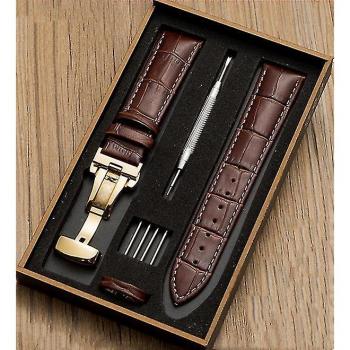 Accesorio de Reloj con Correa de Cuero y Caja de Regalo