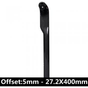 Fiets Zadelpen van 3K Carbon Fiber met Glanzende Afwerking, Hoek 5° en 25°, Diameter 27,2mm, 30,8mm, 31,6mm