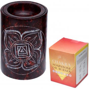 Deep Red Soapstone Carved Chakra Oil Burner