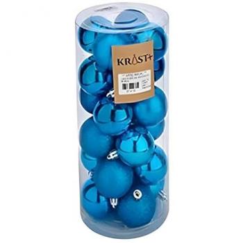Set di Palline di Natale in Plastica Blu 5 x 6 x 5 cm (12 Pezzi)
