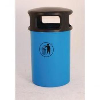 90L Blue Hooded Litter Bin with Galvanized Liner