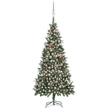 Vidaxl Artificial Christmas Tree with Lights & Pine Cones 210 cm