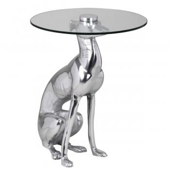 Wohnling Deko Beistelltisch Hund Figur aus Aluminium