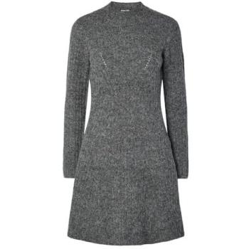 YAS Robe Dolly Manches Longues Gris S