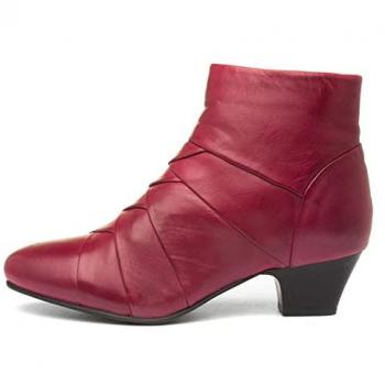 Lotus Tara Women's Red Leather Ankle Boots