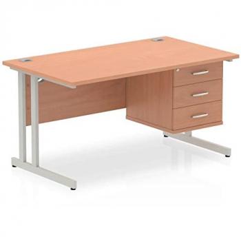 Dynamic Impulse W1400 x D800 x H730mm Straight Office Desk Cantilever