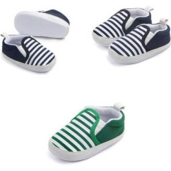 Chaussures pour bébés nourrissons 0-18M | Mocassins pour bébés garçons à rayures