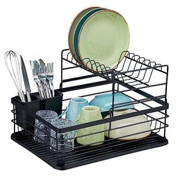 Lavello Organizer in Acciaio Nero – Relaxdays