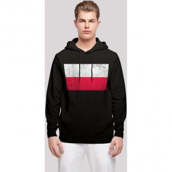 Herren‑Kapuzenpullover F4NT4STIC „Poland Flagge“ – M, schwarz, relaxed fit, Langarm