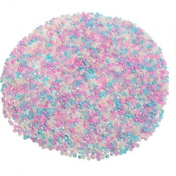 3000pcs Assorted Color Flat Back 4mm Half Round Plastic Pearls for DIY Projects