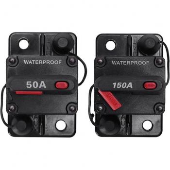 2er Set 12V/24V Auto Marine Sicherungs-Halter mit manuellem Rücksetzschalter