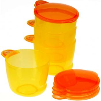 Babysnack-Aufbewahrungsdosen von Vital Baby, 4-Stück-Set, Farbe: Orange