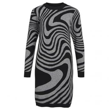 Camicia elegante a maniche lunghe in ray black con pattern zebra grigio medio, M