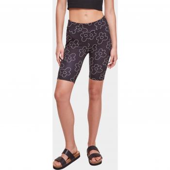 Urban Classics Ladies High Waist AOP Tech Cycle Shorts Schwarz