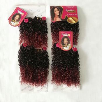Tissage Cheveux Bouclés Ombre 4 Pièces Résistant à la Chaleur