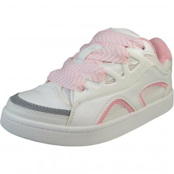 Buffalo Liberty Skate Low Top Damen‑Sneaker 37 – Nubuk Vegan Leather, Weiß & Rosa