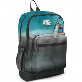 Coral High Kids Turquoise Gray Batik School Backpack 23768 “Batik Breeze”