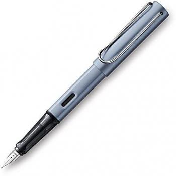LAMY AL-star Füllhalter 038 – Füller aus Aluminium in der Farbe Azure mit transparentem Griffstück und Stahlfeder – Federstärke M