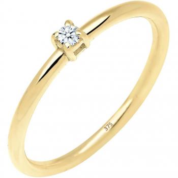 Elli Verlobungsring Damen mit Diamant (0.03 ct.) in 375 Gelbgold