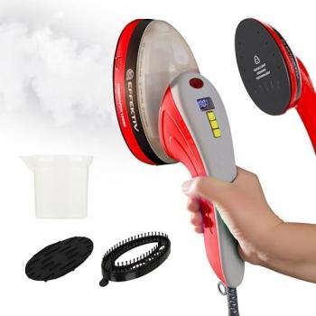 Plancha de ropa con vapor turbo 1050W, modo 3 en 1, rojo