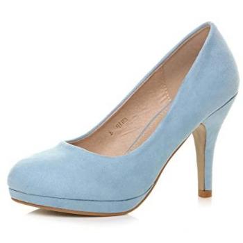 AJVANI Baby Blue Court Shoes with High Heel – Size 5 (Women)