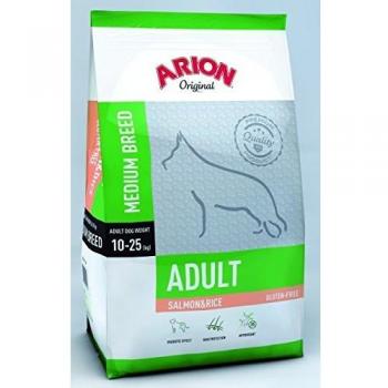 Arion Cibo Secco Salmone e Riso per Cani Adulti di Taglia Media 12 Kg