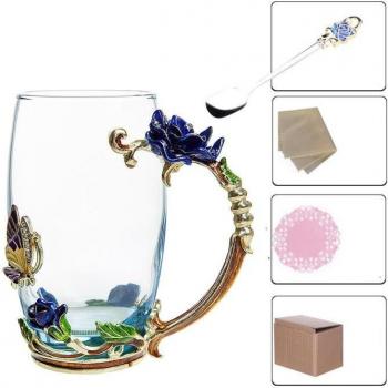 Carved Design Glass Cup