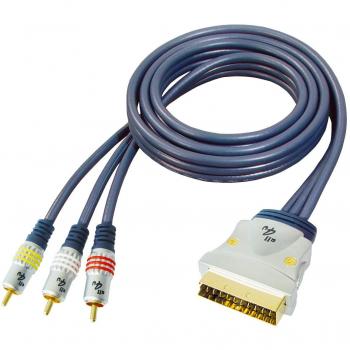 All4u BBV 75 Scart zu Cinch Video­kabel (verchromte Vollmetallstecker)