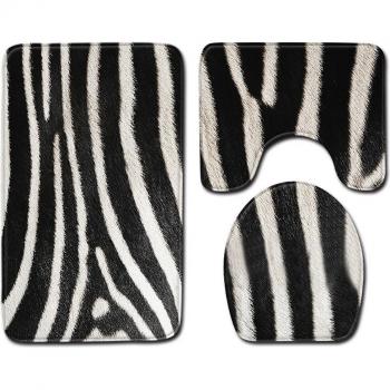 Ouneed 3pcs Leopard Snake Fish Scale Bathroom Mat Set