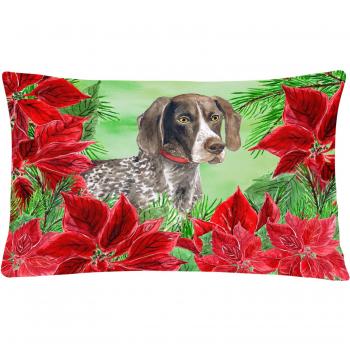 Caroline's Treasures CK1290PW1216 German Shorthaired Pointer Poinsettias Decorative Pillow