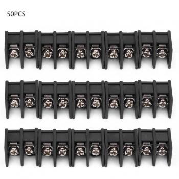 Terminales de Barrera para Cableado, 50 Unidades, Pasadores de 7.62mm 2 Pines para Placas Circuitos, 300V 20A