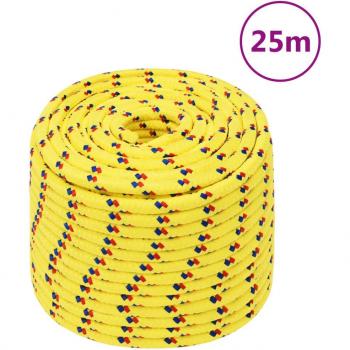 14 mm Yellow Polypropylene Boat Rope 25 m