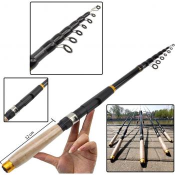 1.8m-3.6m Carbon Fiber Travel Fishing Pole